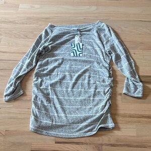 Market & Spruce Gray Striped Maternity Sweater
